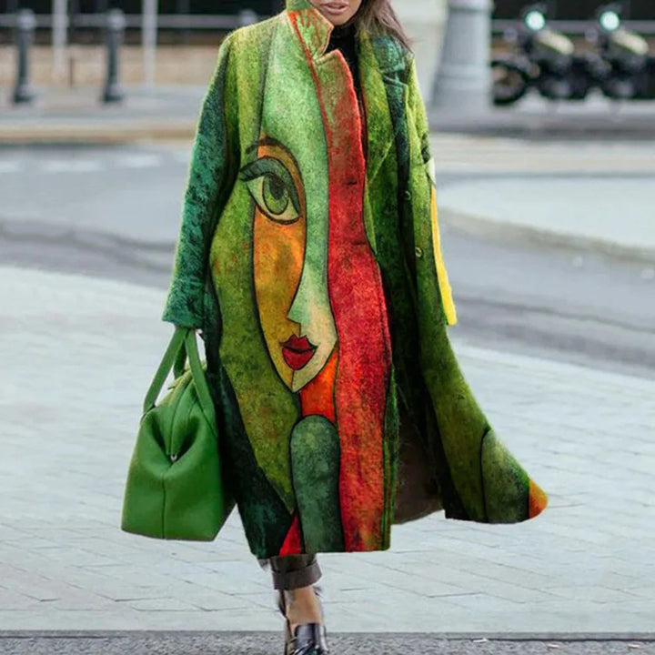 Manteau femme chic, coupe oversize élégante. Parfait pour tenue décontractée ou sophistiquée.