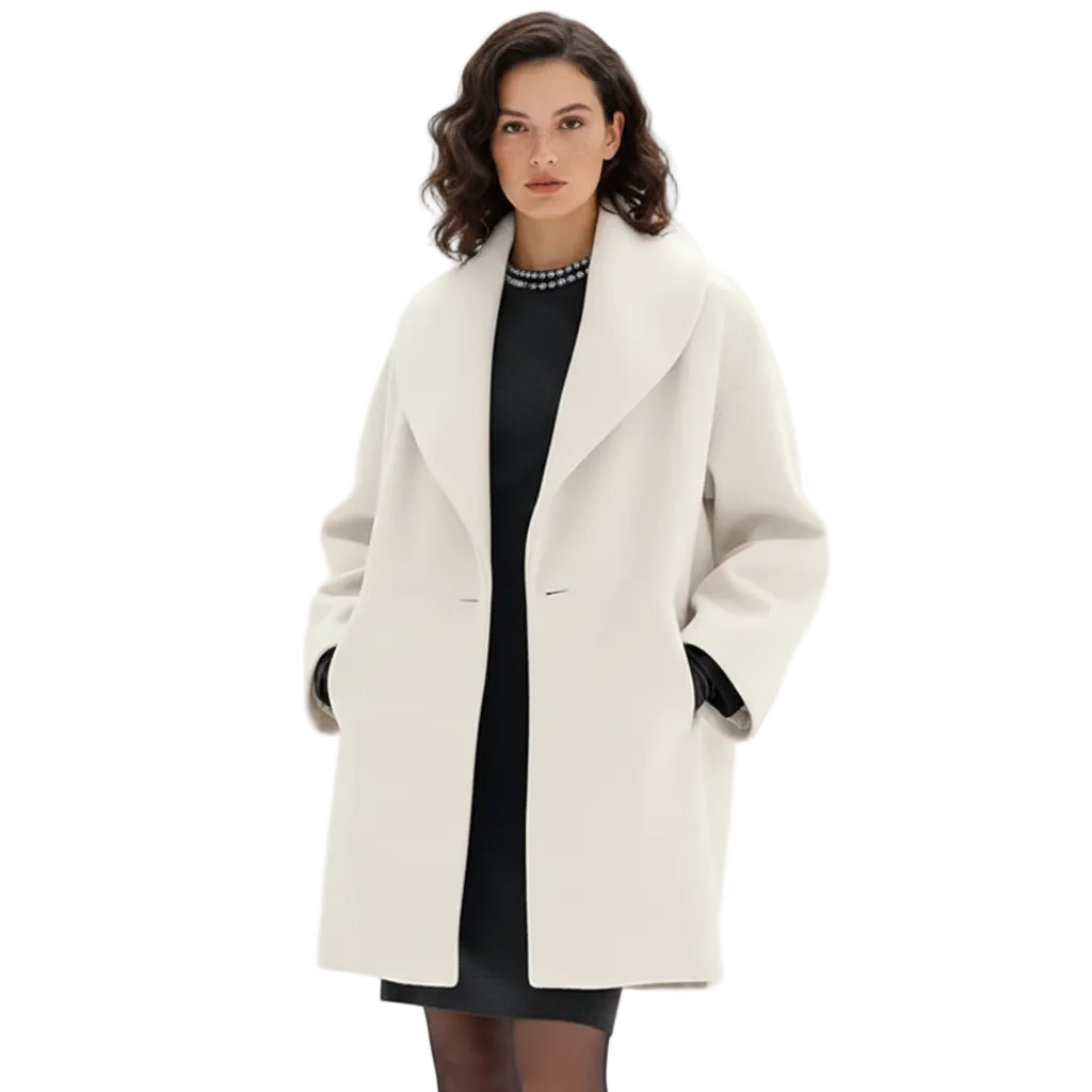 Veste longue oversize pour femme, manteau tendance et confortable, parfait pour un look chic automne-hiver.