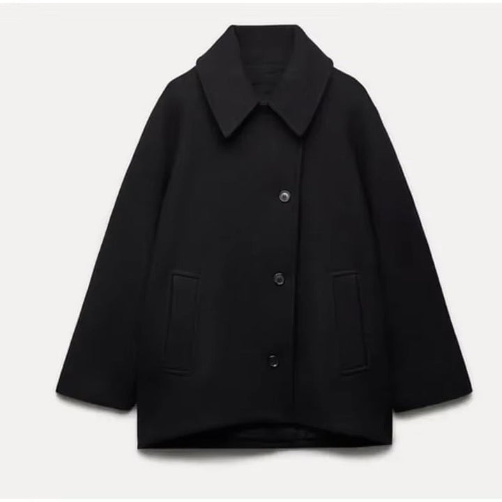 "Manteau oversized en laine femme, coupe moderne, couleur beige, chic et chaleureuse, parfait pour l'automne"