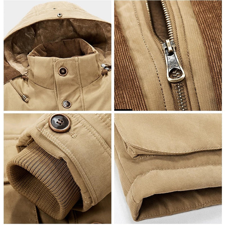 Manteau d'hiver parka homme, style classique et résistant, offrant chaleur et confort pour l'extérieur.