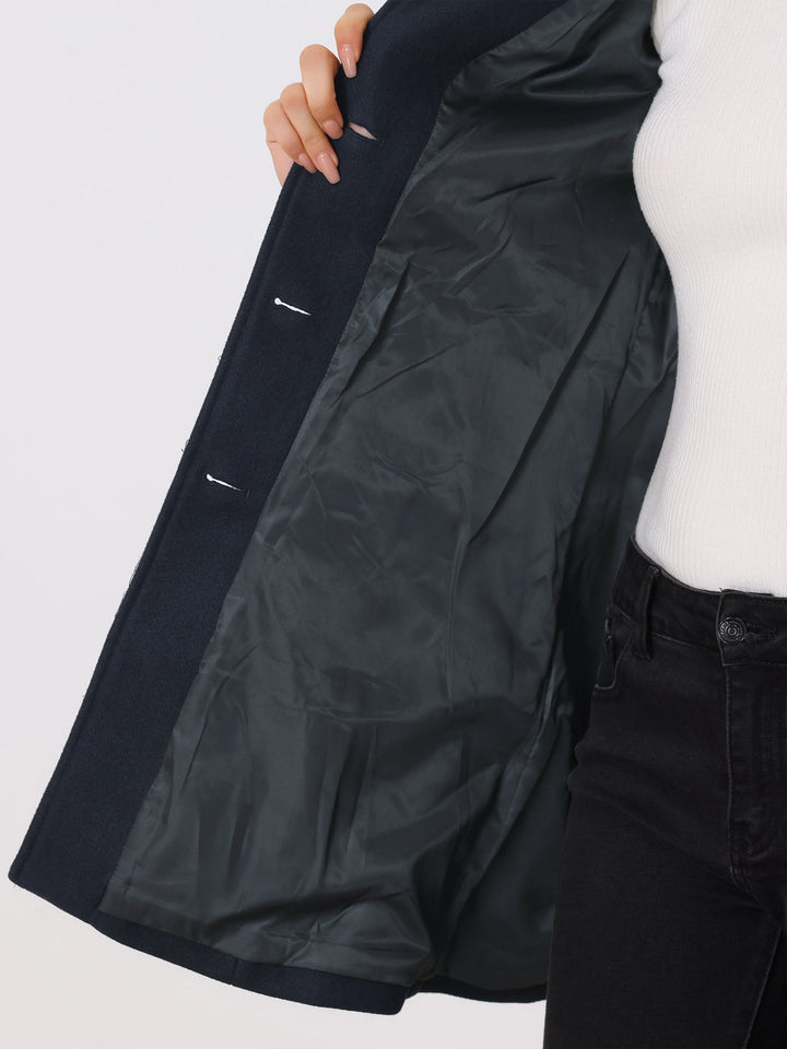 Trench femme hiver simple boutonnage, vêtement mode et chaud, look élégant et ajusté