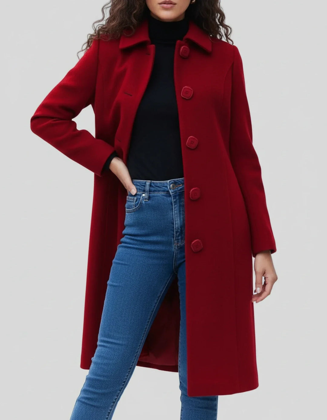 Manteau trench chaud et élégant pour femme, parfait pour le quotidien ou les occasions spéciales en hiver.