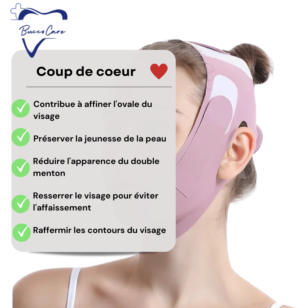 "Masque lifting visage raffermissant, réducteur double menton, sculpte et redéfinit contours faciaux, matériau confortable."