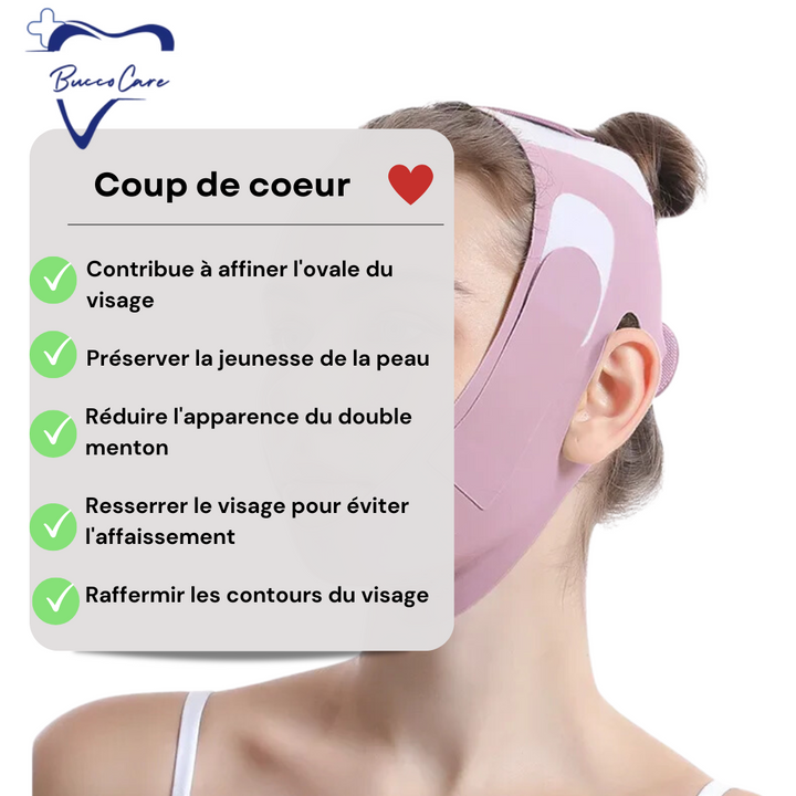 "Masque lifting visage raffermissant, réducteur double menton, sculpte et redéfinit contours faciaux, matériau confortable."