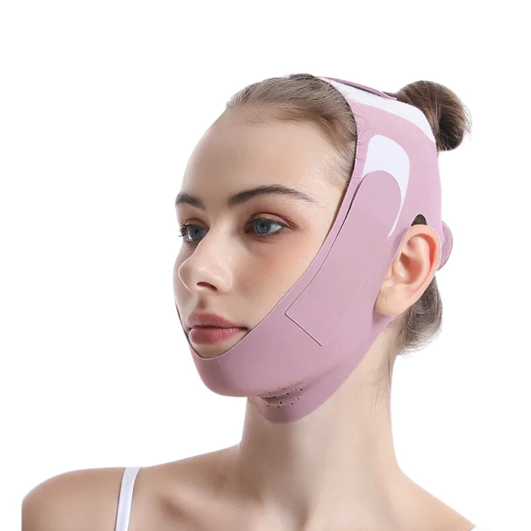 "Masque lifting visage raffermissant, réducteur double menton, sculpte et redéfinit contours faciaux, matériau confortable."