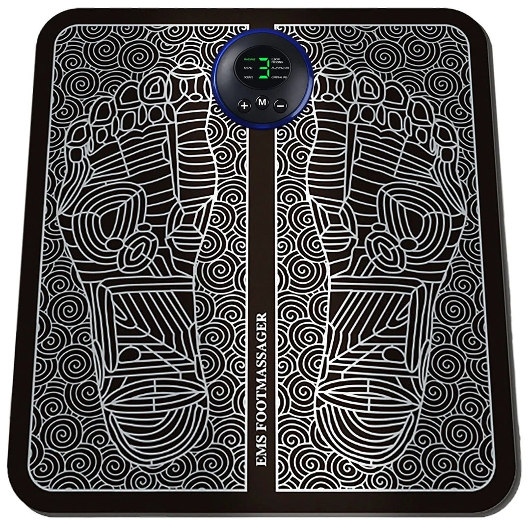 Masseur pieds EMS: soulagement des douleurs, améliore la circulation sanguine. 6 modes, 9 intensités. Relaxation optimale.