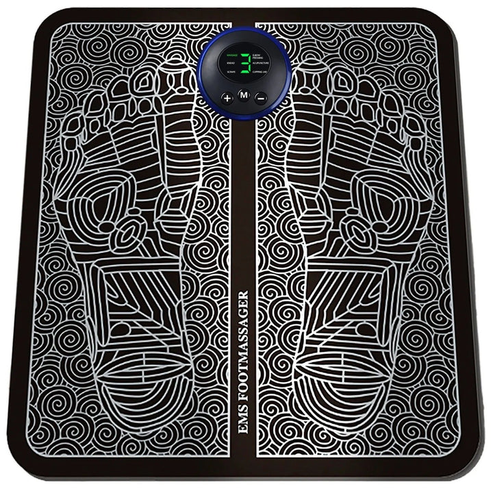 Masseur pieds EMS: soulagement des douleurs, améliore la circulation sanguine. 6 modes, 9 intensités. Relaxation optimale.