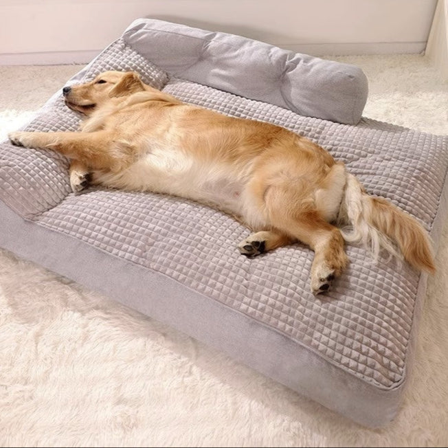 Matelas XXL pour chien, grand lit confortable et moelleux. Couchage épais, design élégant.