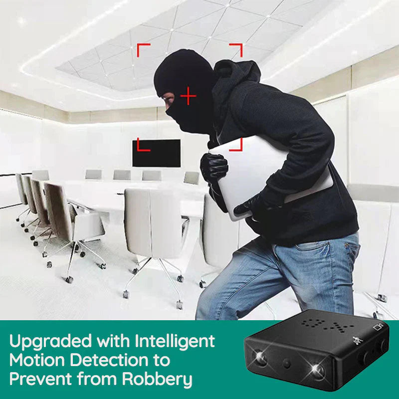 Mini caméra HD discrète.  Enregistrement vidéo et audio haute définition. Surveillance efficace et compacte.