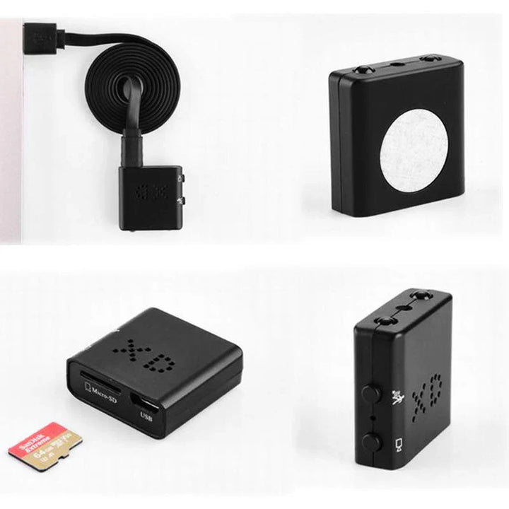 Mini caméra HD discrète.  Enregistrement vidéo et audio haute définition. Surveillance efficace et compacte.