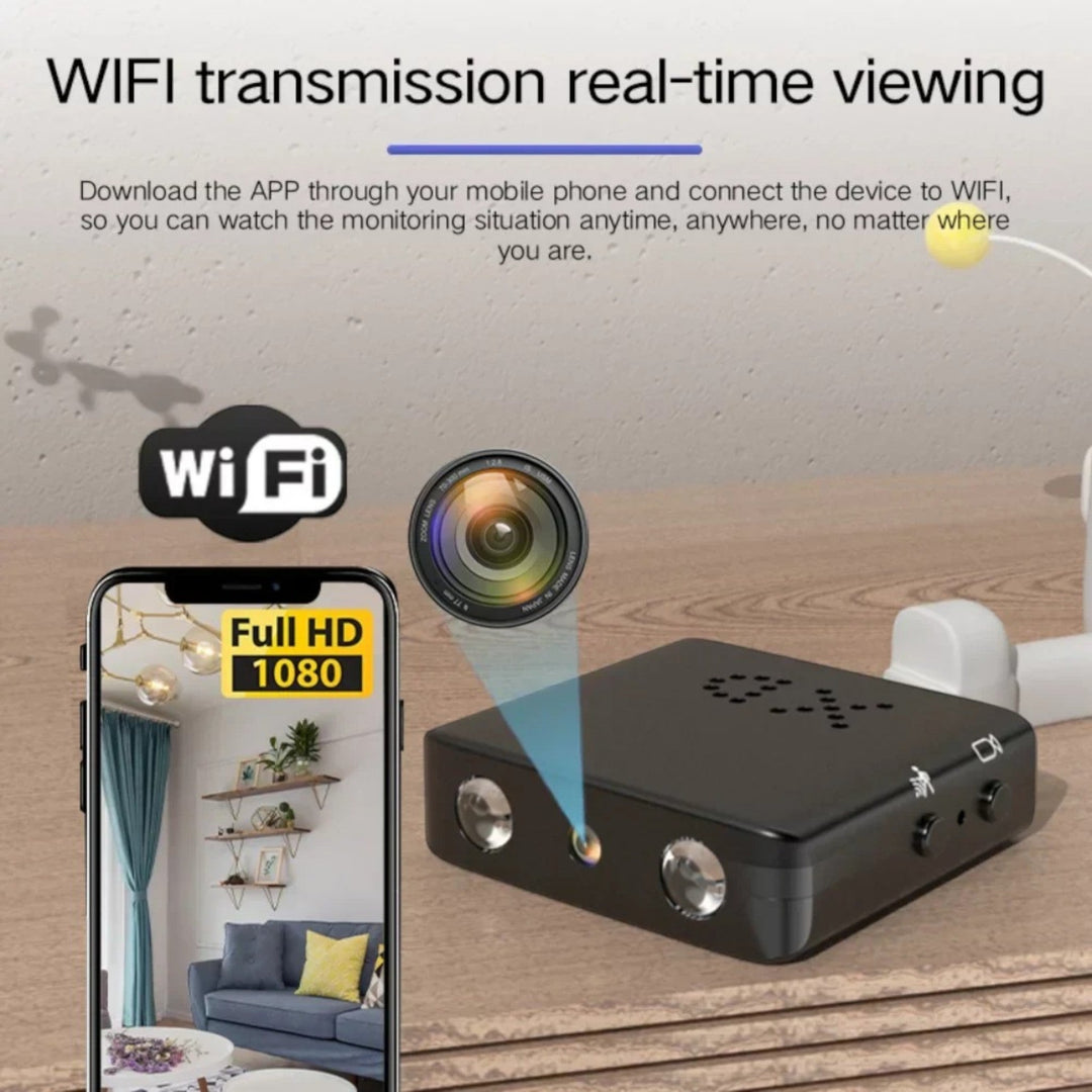 Mini caméra HD WiFi discrète. Surveillance nuit & jour. Vision nocturne.