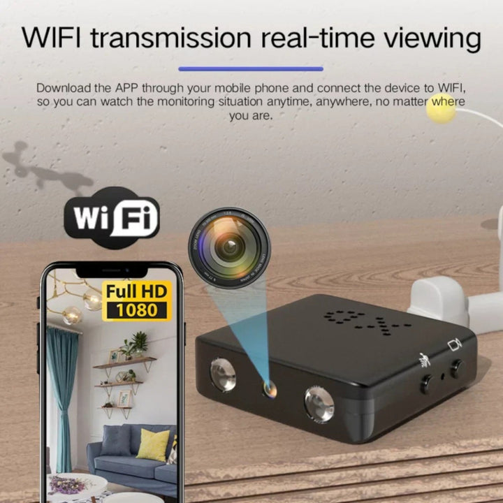 Mini caméra HD WiFi discrète. Surveillance nuit & jour. Vision nocturne.
