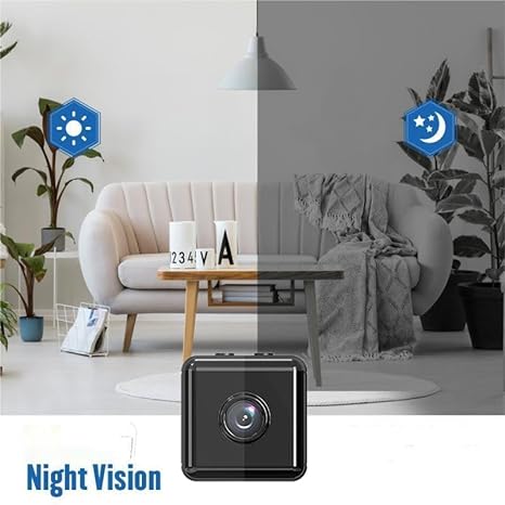 Mini caméra sécurité WiFi 1080p discrète. Surveillance intérieure/extérieure.  Image HD, contrôle app.