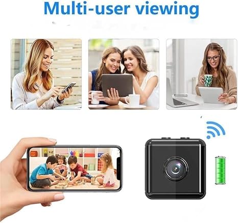 Mini caméra sécurité WiFi 1080p discrète. Surveillance intérieure/extérieure.  Image HD, contrôle app.