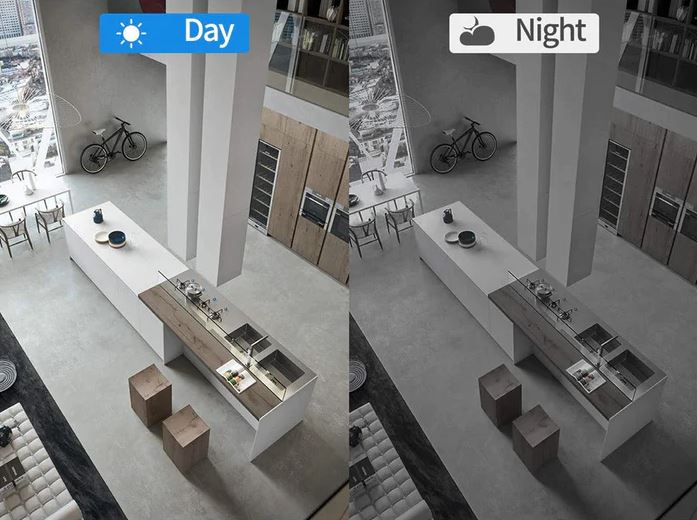 "Mini caméra WiFi compacte, noire, avec vision nocturne HD et détection de mouvement, angle de vue 150° pour la sécurité."