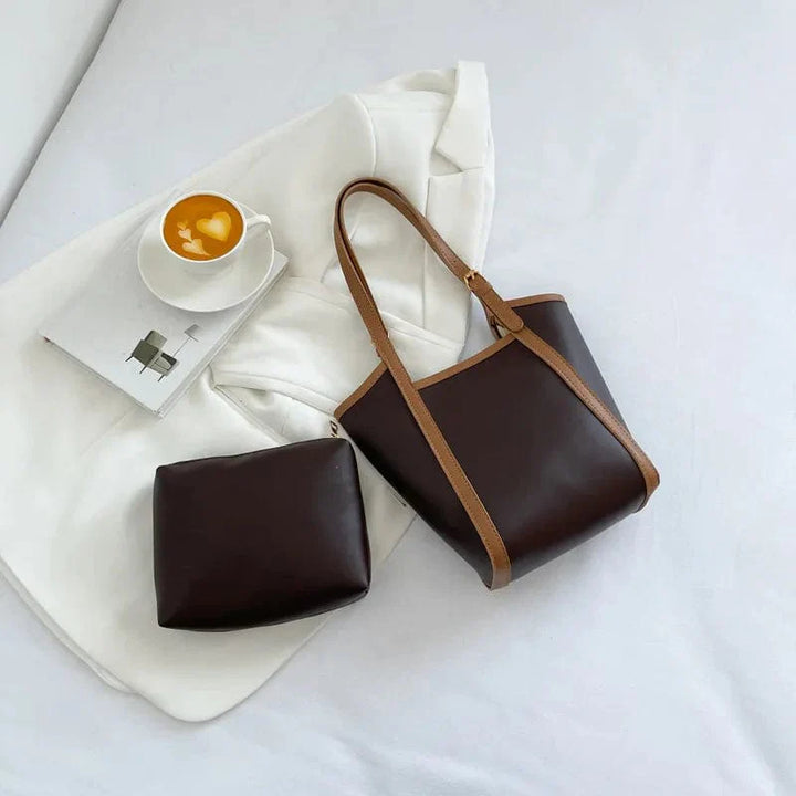 Sac cabas beige mini, vue de trois quarts, bandoulière réglable, accessoire de mode pour femme