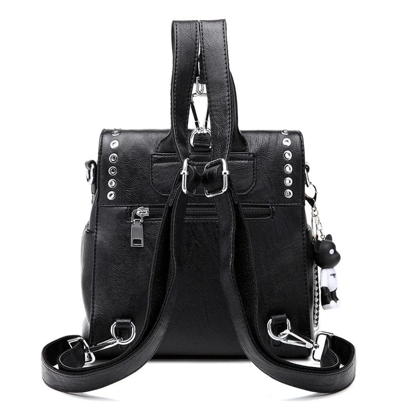 Sac à dos chic en cuir véritable rouge pour femme, petit et pratique