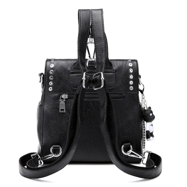 Sac à dos chic en cuir véritable rouge pour femme, petit et pratique