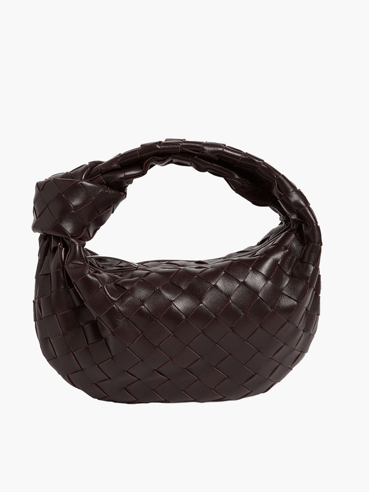 Sac à main tissé pour femme, style mini et chic, accessoire mode indispensable, couleur unie.