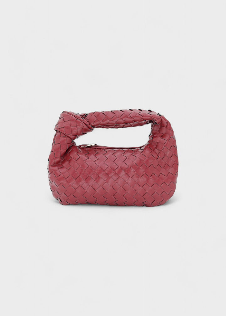 Mini sac à main tressé élégant, poignée nouée. Un accessoire de mode incontournable pour femme.