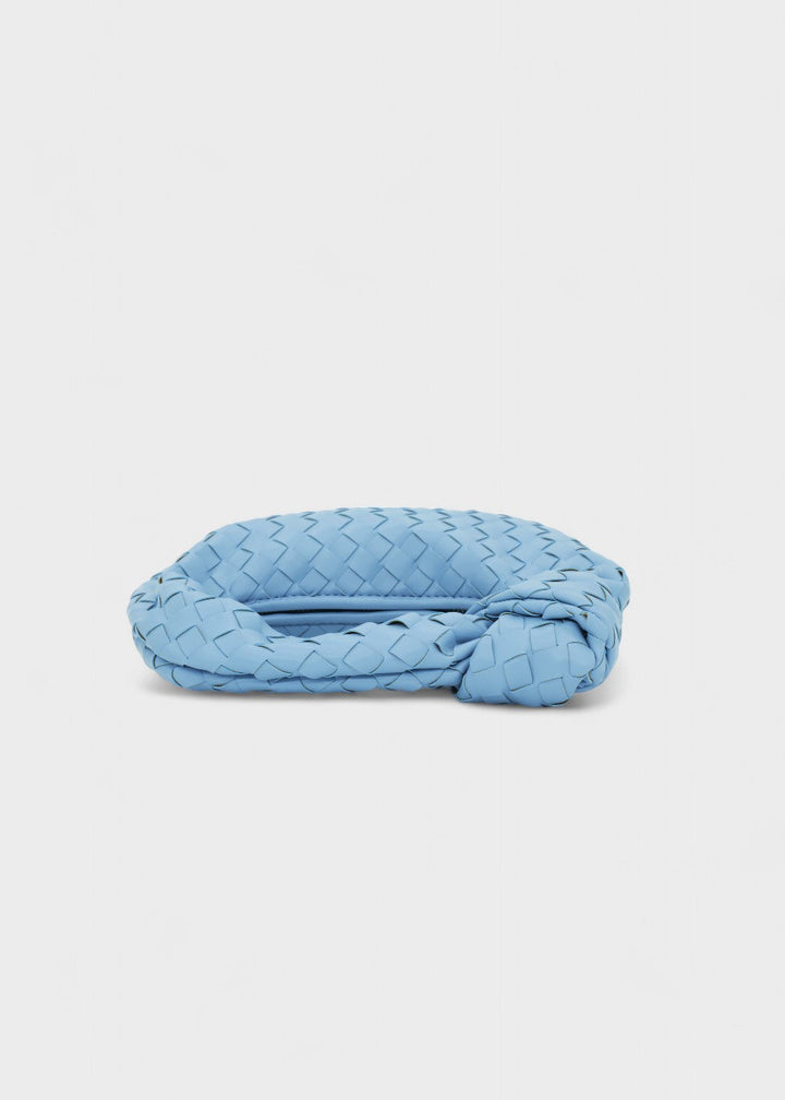 Sac femme tressé, mini hobo, élégant avec poignée nouée. Cuir synthétique de qualité.