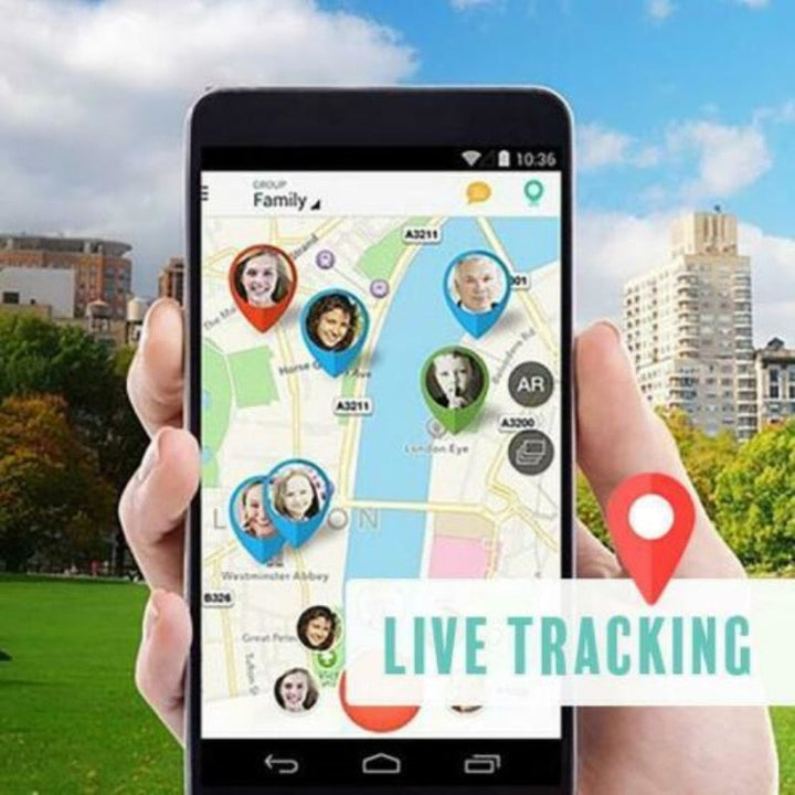 Image d'un mini traceur GPS noir discret, idéal pour attacher aux objets personnels, enfants ou colliers d'animaux.