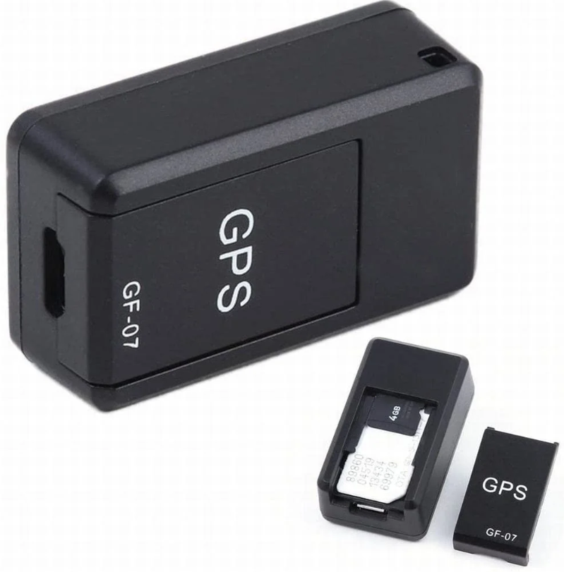 "Mini traceur GPS magnétique compact, noir, pour suivi discret des objets avec connectivité mondiale."
