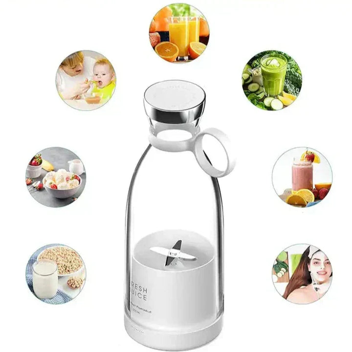 "Mixeur portable ultra-compact, élégant, avec batterie rechargeable et lames puissantes pour smoothies et shakes protéinés."