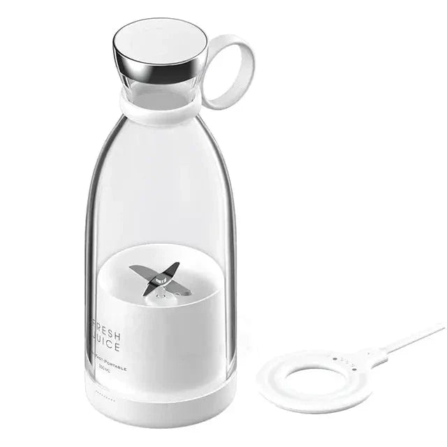 "Mixeur portable ultra-compact, élégant, avec batterie rechargeable et lames puissantes pour smoothies et shakes protéinés."