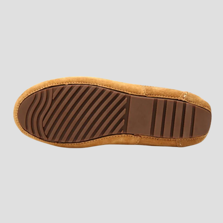 "Mocassins en daim souple pour homme, couleur naturelle, bout arrondi, semelle antidérapante pour style décontracté et chic"