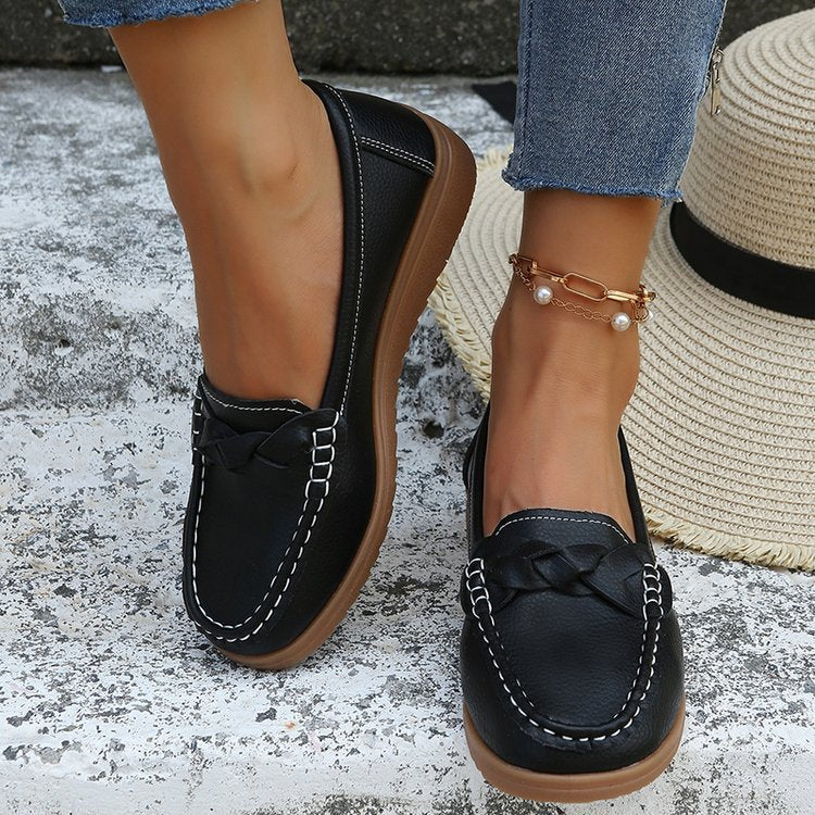 "Mocassins femme élégants slip-on avec nœud, confortables, semelle antidérapante, design chic, chaussures pour toutes occasio