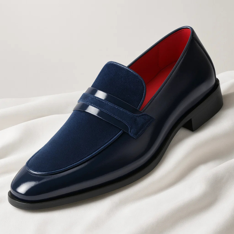 Mocassins verts pour hommes, style habillé et confort sans lacets, polyvalents pour bureau ou soirée.