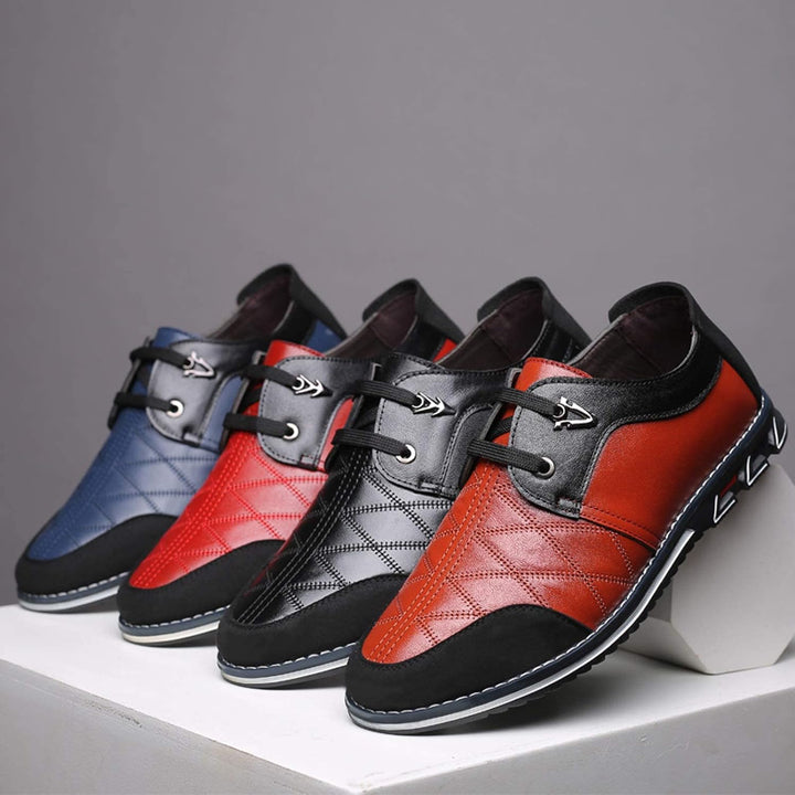Mocassins homme confortables en cuir véritable, design élégant et souple, parfaits pour une longue journée.