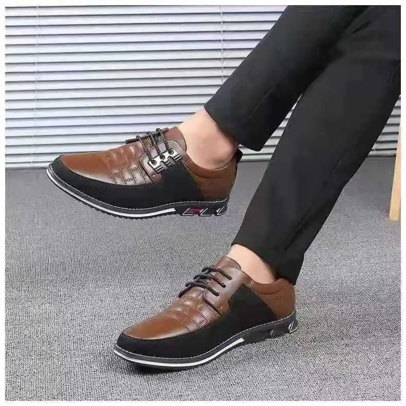 Mocassins élégants en cuir pour hommes, style Oxford, confort et semelle antidérapante.