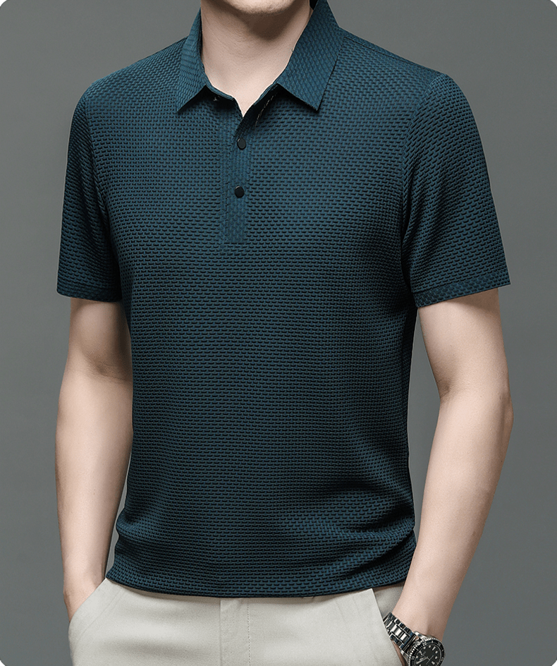 Polo homme confortable et respirant, style élégant, idéal pour les journées d'été chaudes et décontractées.