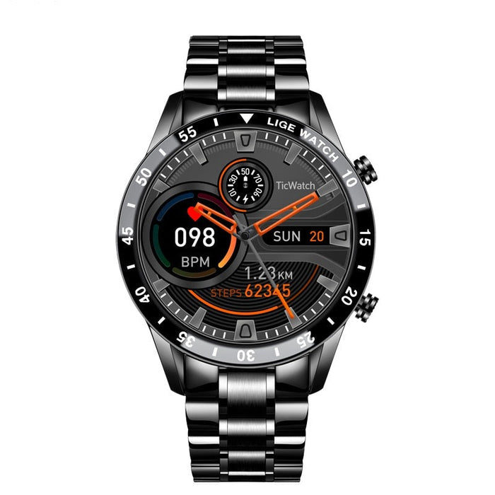 Montre connectée luxe : écran AMOLED, appels 4G, suivi fitness, design élégant.