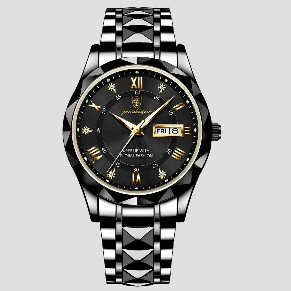 "Montre homme acier inoxydable chic, cadran lumineux, bracelet élégant pour style quotidien et durabilité optimale."