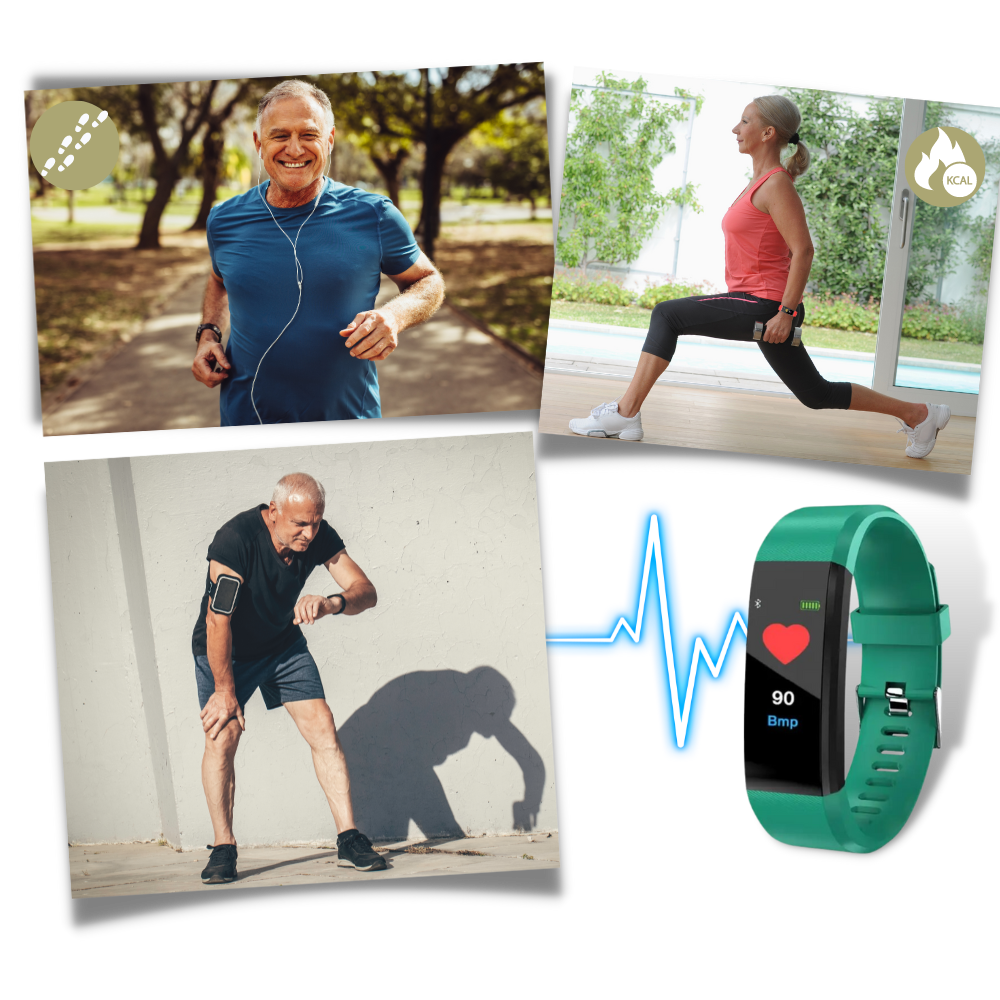 "Montre intelligente seniors, affichage LED clair, ergonomique, suivi santé avancé, rouge, accessoire pour homme"