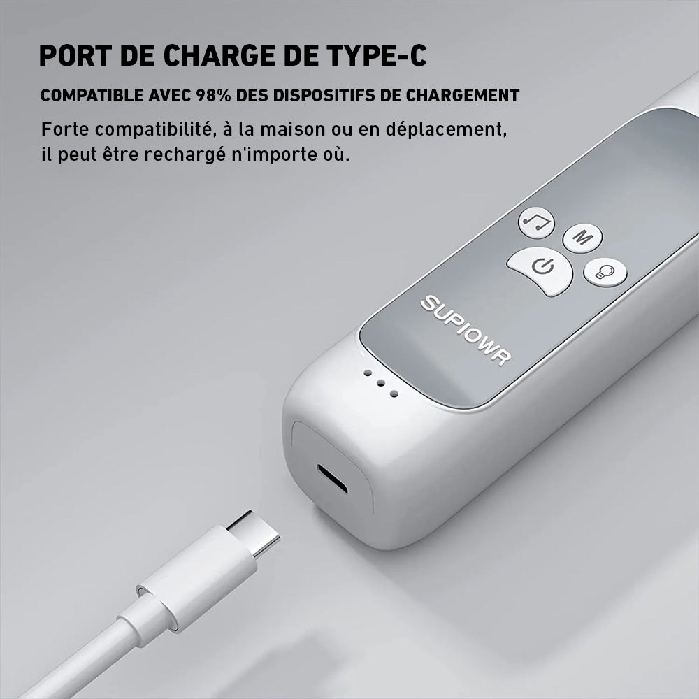 "Mouche bébé électrique avec embouts silicone et écran LCD, design ergonomique, pour soulager la congestion nasale."