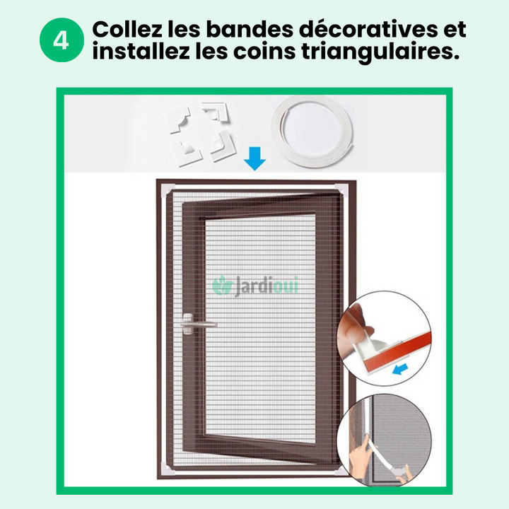 Moustiquaire magnétique sur-mesure, installation facile. Protection anti-moustiques efficace.  Maille fine, design élégant.