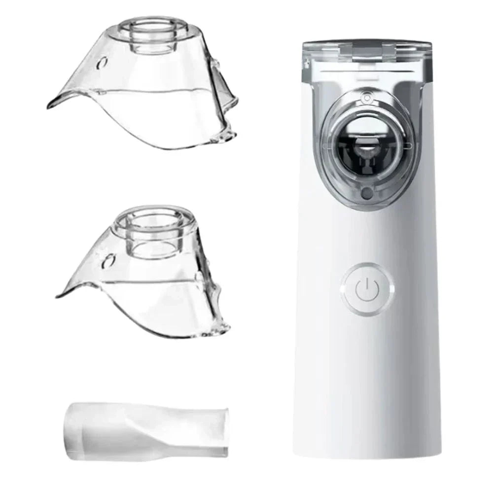 Nébuliseur ultrasonique portable compact, léger, couleurs blanc/bleu/vert, pour inhalation silencieuse et soulagement respira