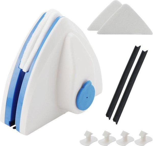 Nettoyeur de vitres magnétique double face. Nettoyage rapide et efficace des deux côtés simultanément.