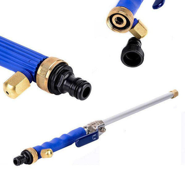 Nettoyeur haute pression bleu avec jet puissant, idéal pour nettoyer saletés tenaces sur bois, brique et béton.