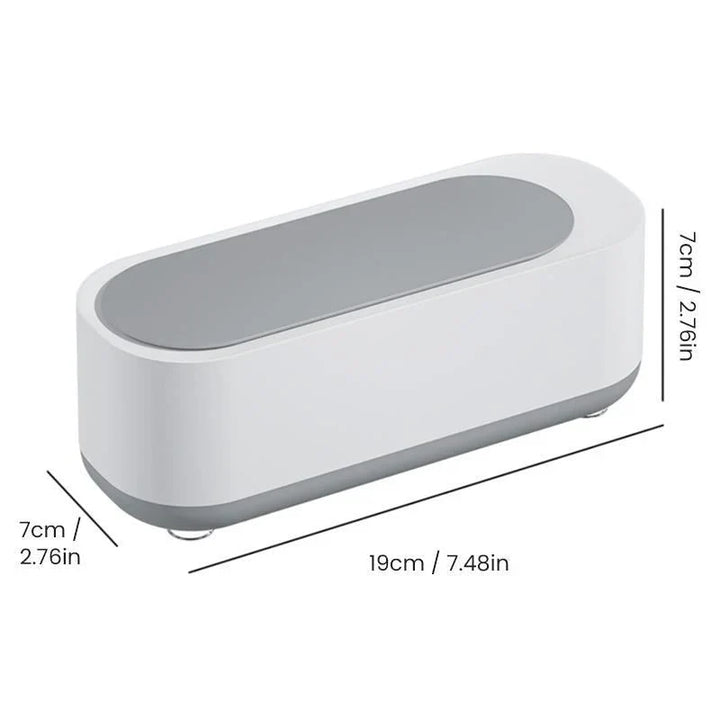 "Nettoyeur ultrason moderne avec réservoir transparent et boutons faciles, idéal pour nettoyage délicat sans produits chimiqu