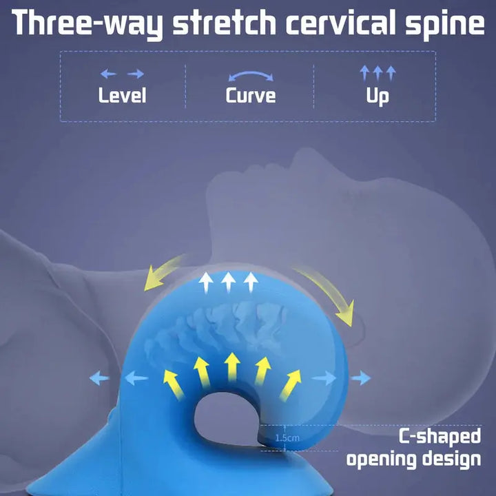 Oreiller cervical ergonomique forme C.  Soutien optimal du cou et de la nuque.  Confort et alignement parfait de la colonne v