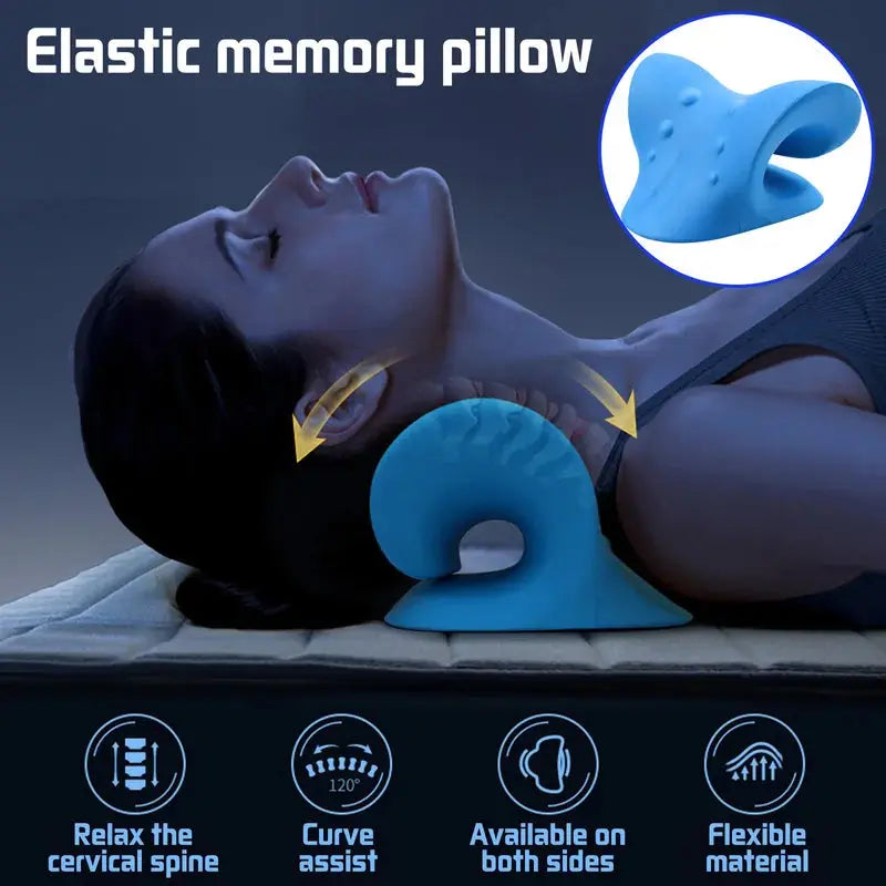 Oreiller cervical ergonomique forme C.  Soutien optimal du cou et de la nuque.  Confort et alignement parfait de la colonne v