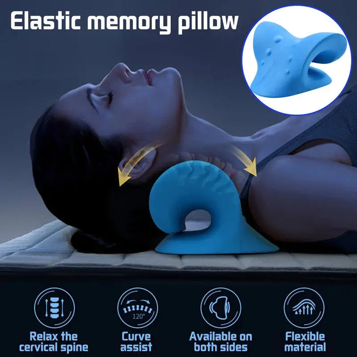 Oreiller cervical ergonomique forme C.  Soutien optimal du cou et de la nuque.  Confort et alignement parfait de la colonne v