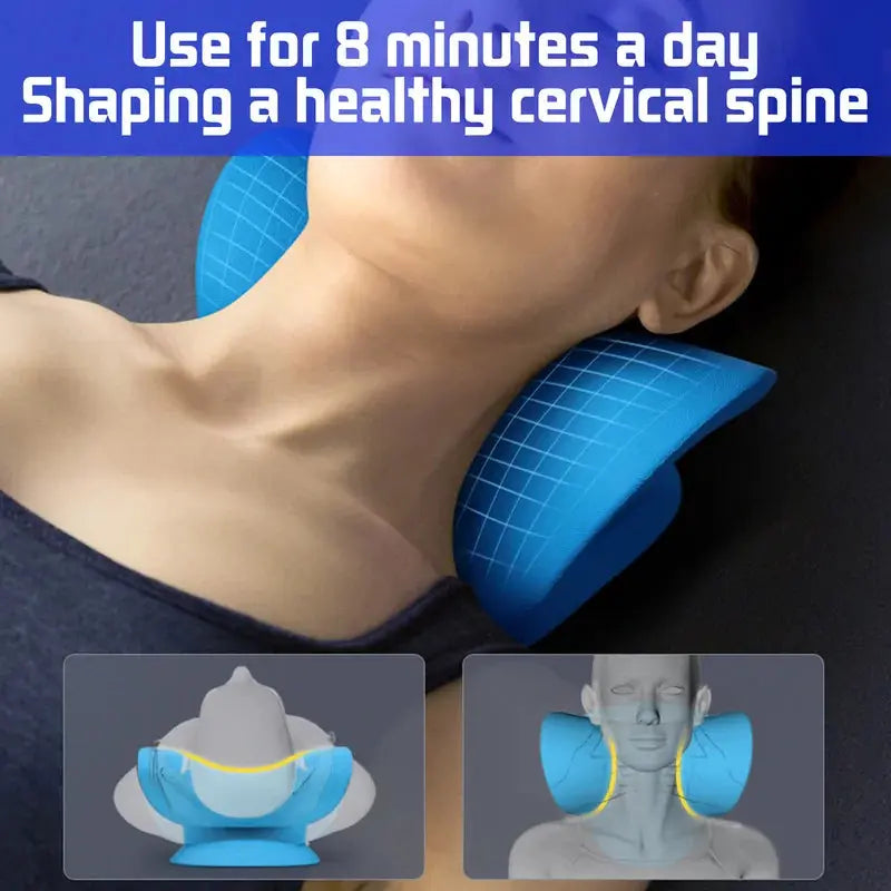 Oreiller cervical ergonomique forme C.  Soutien optimal du cou et de la nuque.  Confort et alignement parfait de la colonne v