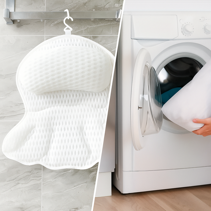 Oreiller de bain confortable, soutien optimal nuque et dos, ergonomique et respirant pour une relaxation luxe.