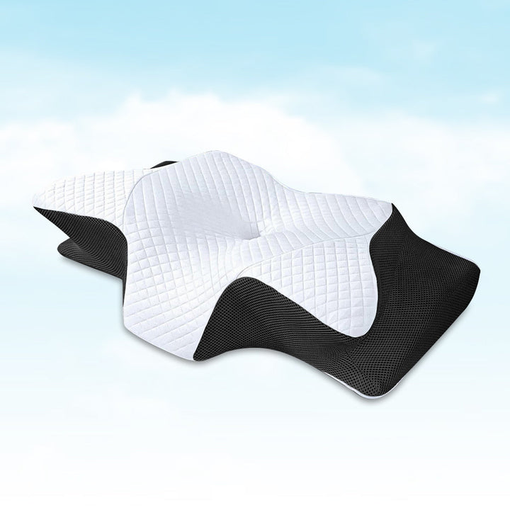 Oreiller orthopédique: mousse mémoire de forme, soutien cervical et dorsal, confort optimal.